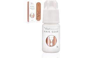 By Vixi 3g EXTRA STRONG NAIL GLUE with FREE PREP FILE Clear Instant Dry Adhesive, Professional Salon Quality