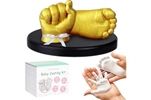 Lilian&Gema Kit Moulage Bébé 0-6 Mois Empreinte Main Pied 3D – Souvenir Naissance Bébé avec Peinture, Coffret Cadeau Original DIY pour Nouveau-né, Fille Garçon, Facile et Sûr à Utiliser