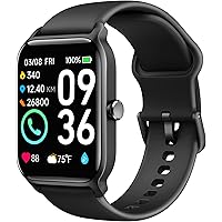 Smartwatch (Anrufe tätigen und empfangen), 1.8" Smartwatch Herren mit Alexa integriertem Herzfrequenzmesser/Schlaf/SpO2, Smar