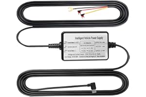 DEWFIGS ㅤ Dash Cam Hardwire Kit, Range Tour Kit Cablaggio USB-C, Regolabile a 2 Stadi per Dashcam, Convertitore 12V 24V 5V 2.5A, Portafusibile con Protezione da Bassa Tensione, Monitoraggio Continuo 24 Ore