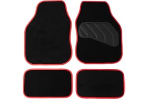 Sakura SS5466 Car Carpet Mats, Red, Pastel, Set of 4