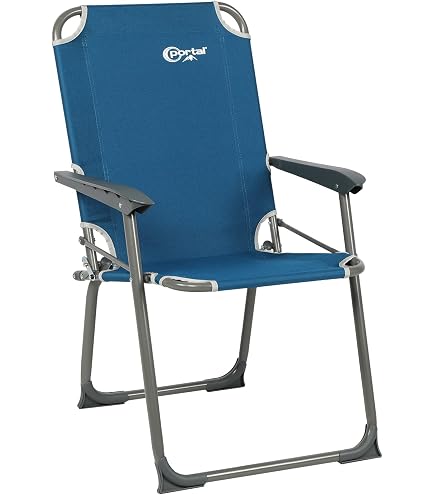 Sedia Pieghevole Da Campeggio E Pesca – Struttura In Acciaio Verniciato E Tessuto Oxford Antracite, 53x46x74 Cm, Salva-spazio