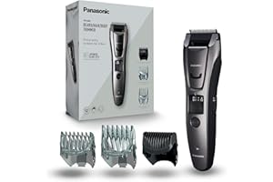 Panasonic ER-GB80-H503 Regolabarba, Tagliacapelli da Uomo, Tagliacapelli Portatile Cordless Impermeabile, 39 Impostazioni di Lunghezza, 3 Accessori, Funzionamento Senza Filo e con Filo, Argento Scuro