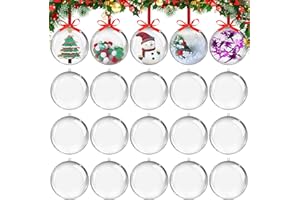 MORXINLE 20 Stück Weihnachtskugeln Kunststoff,Transparent Weihnachtskugeln zum befüllen Christbaumschmuck Kunststoff Christbaumkugeln für Weihnachtsschmuck,Weihnachtsbaum,Hochzeit,Partys,DIY Dekoration (S-5CM)