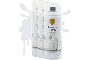 H HANSEL HOME Pintura Spray a la Tiza Color Pastel Acabado Ultra Mate - Blanco Puro 400ml x 3