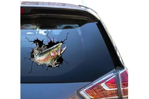 Camellia Print Adesivi per paraurti per pesca alla trota, regali per pescatore di trote, resistenti alle intemperie, SUV, giocattoli per bambini, divertenti adesivi fustellati