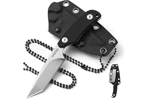 Omesio Zarówno Neck Knife EDC, nóż z klipsem, wykonany ze stali D2, mały nóż ze stałym ostrzem z uchwytem G10, Full Tang z etui Kydex i długością ostrza 8,3 cm