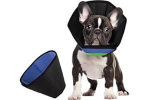 CITÉTOILE Halskrause Hund, Bequem Schutzmaßnahmen Schutzkragen Hund, Einstellbar Hundekragen, Vorbeugung von Biss- und Halskrause Leckwunden, Blaugrün, S
