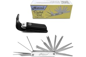 Harmonica 12 in 1 Repair Tool Kit by Harmo - 4 1/2 X 7/8 X 5/8 Inch Pocket Tool Set for HarmonicaService & Maintenance, Suited for All Brands - Hohner, Suzuki, Lee Oskar, Seydel - Designed in the USA
