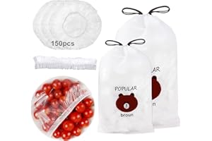 TZQFROCE 150 Bolsas de Conservación Fresca Bolsas de Alimentos Frescos Elásticas Reutilizables Bolsas de Alimentos para Frutas Verduras Plato Cocina