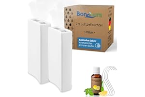 BonAura® Lot de 2 humidificateurs chauffants en céramique - Crochets et huile parfumée - 400 ml - Pour radiateur avec parfum - Humidificateur et humidificateur