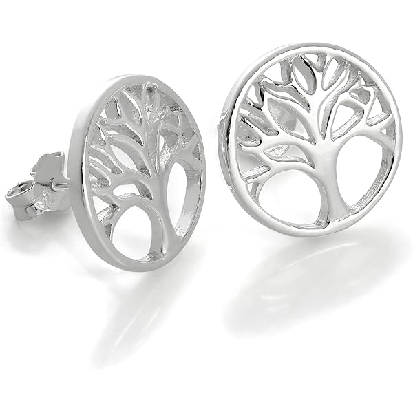 Lebensbaum Ohrstecker 925er Sterling Silber, Baum Des Lebens