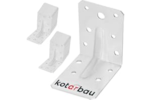 KOTARBAU® 25 x Soportes de esquina en L, 75x75x55 mm, Soporte de carga pesada de acero inoxidable, Conector de ángulo recto de unión de 90 grados, Escuadras reforzadas metálicas para vigas de madera