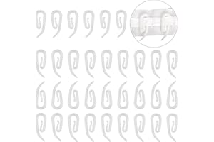 Hommakr 130 Pcs Curtain Hooks Plastic White - 2.8cm x 1.2cm Premium & Heavy Duty Drapery Hooks - Perfect for Windows, Doors & Shower Curtains - Fits All Types of Curtains
