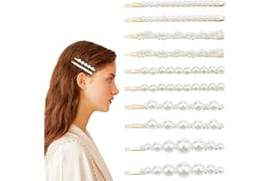 DONLEEVING 10 Pcs Pearl Hair Clips, Decorative Hairpins Fashion Hair Accessories for Girls Barrettes for Styling, Party, Birthday, Bridal Hair Grips for Women