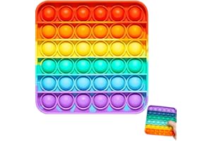 BEEJUNE Pop It Spielzeug, Pop It Baby, Plopp Spielzeug, Pop Spielzeug Kinder, Anti-Stress-Spielzeug, Regenbogen, Für Autistische, Zappelige Menschen, Tolles Geschenk (Quadratisch)