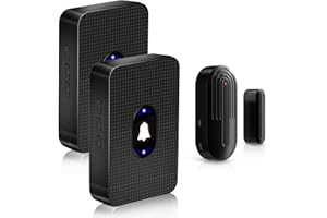 DAYTECH Wireless Door Alarm Sensor, Door Open Alarm Chime, Entry Alert For Home Store Office Security, 300ft/100m Operating Range, 55 Ringtones 5 Volume, 2 Receivers & 1 Sensor