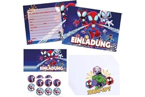 ZeiLaBang Kakadi 12 Stücke Einladungskarten Kindergeburtstag,12 Umschläge,12 Tattoo Aufkleber,Deutsche Einladungskarten,Partyeinladungen Einladungen Kinder,Geburtstag Einladungskarten Junge Mädchen