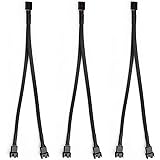3 Pack PWM Fan Splitter, Black Sleeved Braided Y Splitter,1 to 2 Converter Fan Extension Cable,Suitable for Desktop Computer