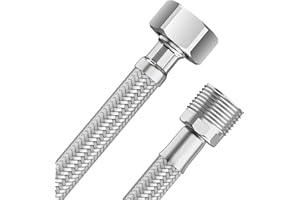 YUANNY Flexschlauch 3/8" IG x 3/8" AG Schlauch Überwurf Beidseitig 100 cm Anschlussschlauch Armatur Verbindungsschlauch Flexibler Schlauch für Wasserhahn Eckventil Waschtisch Küchenarmatur Bad WC Spül