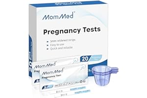 Test de Grossesse MomMed (HCG20), 20 Test de Grossesse avec 25 Gobelets d'Urine, Résultats Rapides et Précis de 25 mUI/ml, Tests de Grossesse Précoce à Domicile