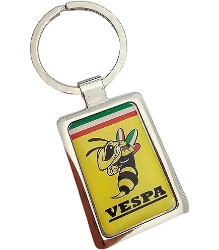 JDDRCASE Llavero De Cuero Caja De Anillo De Llaves Compatible With Piaggio Vespa Scooter LT LX GT GTS GTV 300 250 125 200 200 Sprint 150 (Color : Black A, Size : 43mm