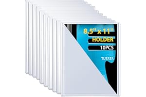 TUTATA 10 PCS Page Protectors Heavy Duty, 8.5×11 Top Loader, Clear Document Holder, Hard Plastic Sleeves with Film, Protectors for Paper, Posters, Awards, Certificates and Cards