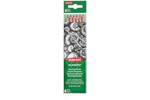DERWENT 2300086 - Pack de 6 lápices grafito - graduación 2H-3B