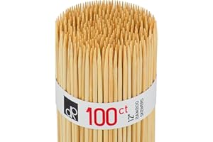 DecorRack 30 cm Natürliche Bambusspieße, 100 Holzspieße für BBQ, Grillen, Kebabs, Vorspeisen, Früchte, S'mores, Cocktails, Brunch, Fondue, Barbecue, DIY Basteln