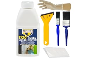 JBL GENERAL Complete Paint Remover Bundle: TX10 Paint & Varnish Stripper, Blackspur Scraper, 1 & 2 Inch Paintbrushes, Rubber Gloves, Blackspur Dust Sheet - Ideal Paint Stripper for Wood, Metal, and Bricks