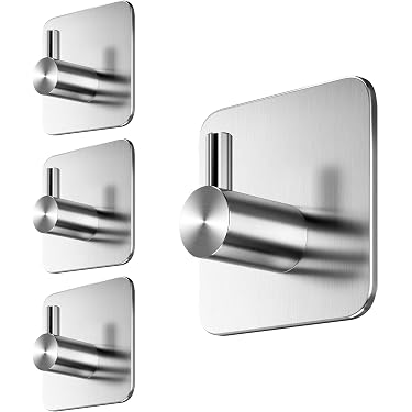 CBWLWJ Confezione da 10 ganci appendiabiti da parete, resistenti, in metallo, a doppia punta, per soggiorno, bagno, cucina, camera da letto, per cappotti, borse, sciarpe, asciugamani, cappelli