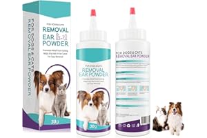 JCZQDRPC Ear Powder For Dogs Ears, Dog Ear Powder for Hair Removal, Dog Ear Cleaner, Ear wash for Dogs & Cats,Dog Ear Drops 30g, Pet Ear Infection Treatment, Soothes Itchy, Removes Debris,Buildup, Ear Odor