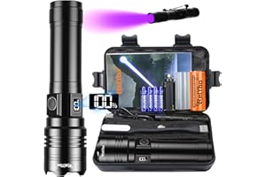 Relybo Torches LED Super Bright Rechargeable, Flashlight 500000 Lumens XHQ99 Torches Battery Powered, Tactical LED Torch Rechargeable, Powerful Torch Flash Light for Dog Walking Camping Emergency