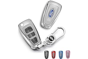 RYE Car Key Protective Cover for Ford,TPU Car Key Case with Fob, fit to Ford Fiesta/Focus/Mondeo.etc - Silver