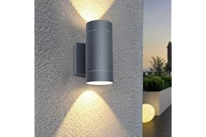 EBION Outdoor Wall Lights,IP54 Waterproof Up and Down Lights Outdoor Mains Powered,Outside Lights Exterior Sconce GU10,Aluminium Garden Wall Lamp for Front Door,Garage,Porch,Patio,Anthracite,1Pack