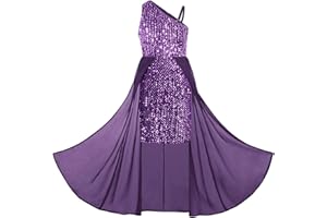 GRACE KARIN Robe à Sequins Asymétrique sans Manches Une épaule pour Petite Fille en Ligne