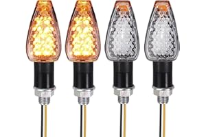 Zescyha 4 Pièces Clignotants Moto LED, Indicateurs Moto 14LED 12V Étanche, Indicateurs de Clignotant Universels pour Scooter, Quad, Cruiser, Véhicules Off Road - Design Moderne et Haute Visibilité