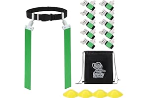 GAMEDAY FITNESS Fußball-Set mit Gameday-Flagge, Set für 2–14 Spieler mit Gürteln, Agility-Kegeln und Tragetasche, erhältlich in verschiedenen Farben und Größen