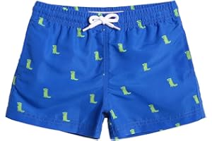 MaaMgic Short de Bains D'Ete Garcons Filles Carton Dinasaure avec Slip Filet Maillot de Bain Enfant a la Plage