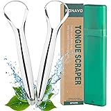 RONAVO Zungenreiniger aus Edelstahl – Zungenschaber für Erwachsene, heilt schlechten Atem. Zungenbürste, frischer Atem in Sek