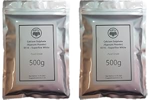 Gypsum Powder Food Grade - 1kg - (Calcium Sulphate) for Homebrewing - Mushroom Growth - Hugsters (1000)