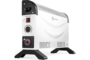 MONZANA® Convecteur électrique 2000W chauffage d'appoint minuteur 24h 3 niveaux de chauffage thermostat radiateur électrique mobile pied