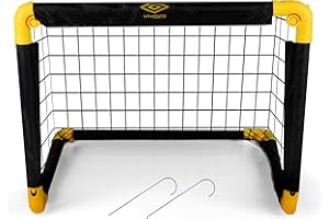 ‎UMBRO Umbro Fußballtor - Fussballtor 50 x 44 x 44 cm - Faltbares fußball Tor - Fussballtore für Garten Kinder - Fussball Trainingszubehör für Innen und Außen - Schwarz/Gelb