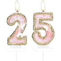 Candele Numeriche Compleanno, Farfalla Rosa Scintillante