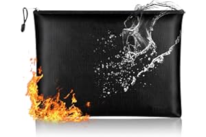 HIFROM Funda para documentos resistente al fuego, impermeable, resistente al fuego, para documentos A4, bolsa de almacenamiento con cremallera para pasaporte, objetos de valor, dinero en efectivo