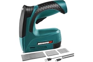 NEU MASTER Sparachiodi a Batteria, Pistola Graffatrice a Batteria 2 in 1, 3,6V Chiodatrice Elettrica con Cavo USB, 3000 Graffette e 500 Chiodi