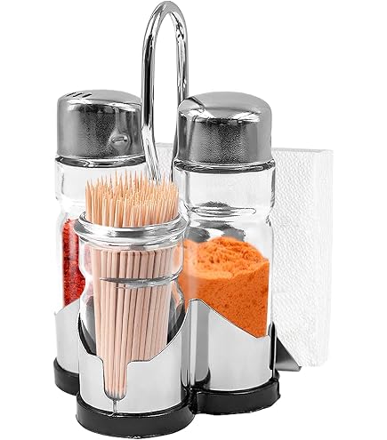 Set 2 Dispenser Sale e Pepe in Acciaio Inox Fori Regolabili, Bottiglie