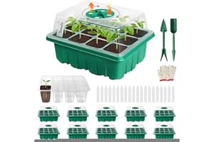 Ujaxjaxi 10 Stück Zimmergewächshaus Anzuchtkasten, Mini Gewächshaus Anzucht Gewächshaus mit erhöhten Deckel, Anzuchtset Treibhaus Anzuchtschale mit Deckel für Pflanze Aussaatschale