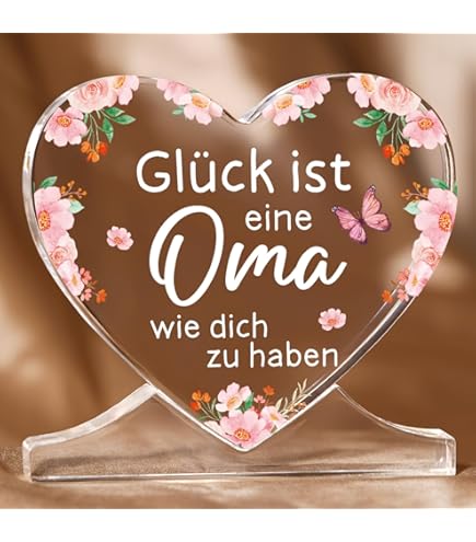 Joyvado Opa Geschenk - Herzförmige Acryl-Deko Mit Liebesbotschaft