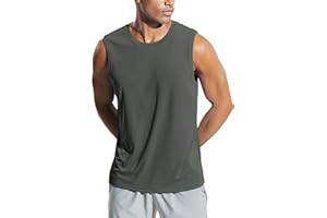 Weardear Men's Running Tank Tops Breathable Workout Sleeveless T-Shirts for Men Gym Muscle Top UV Protection UPF 50+ Sun Protection Tee Shirt